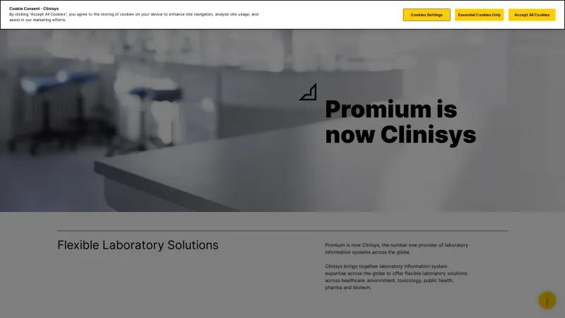 Homepage of Element LIMS