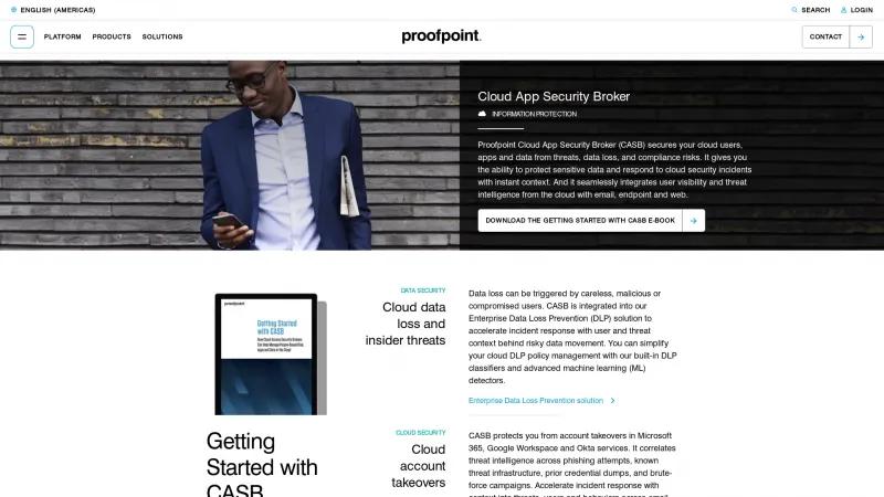 Homepage of Proofpoint CASB