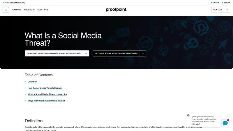 Homepage of Proofpoint Social Discover