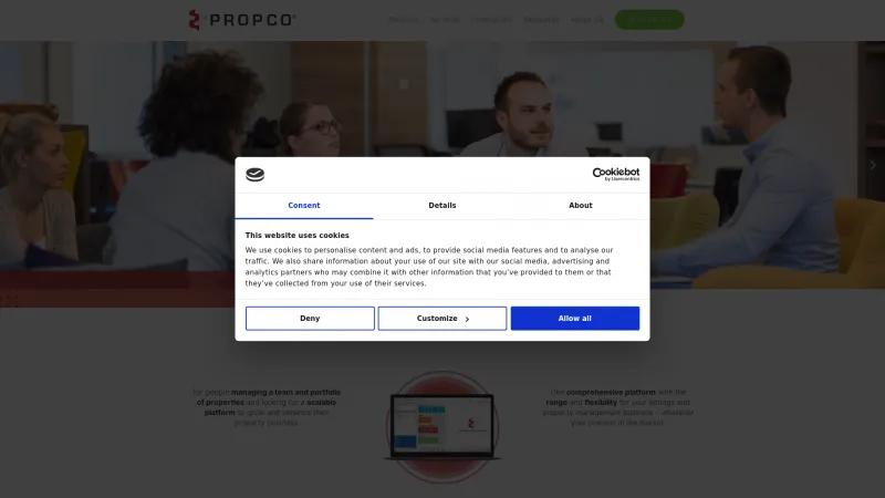 Homepage of PropCo Enterprise