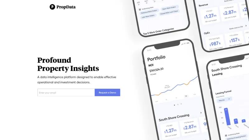 Homepage of PropData