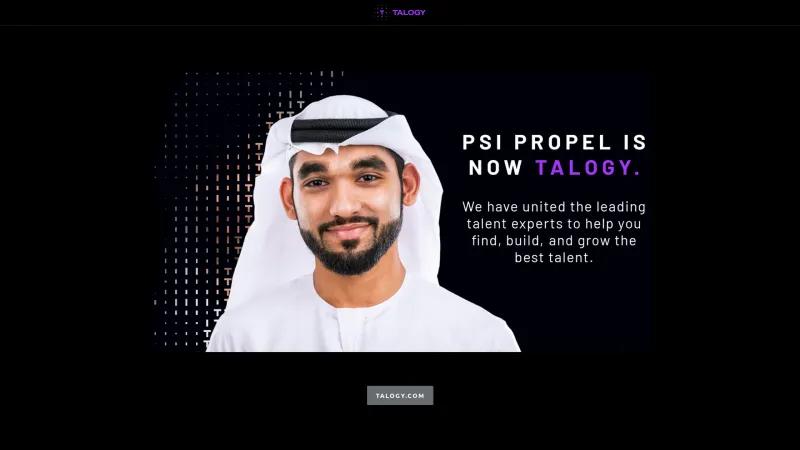 Homepage of Propel Talent Portal