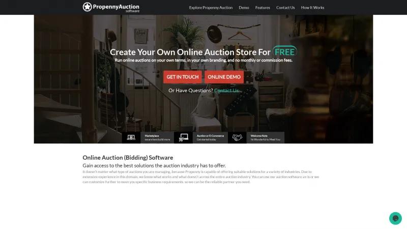 Homepage of ProPennyAuction