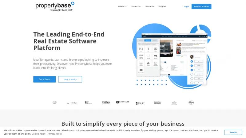 Homepage of Propertybase