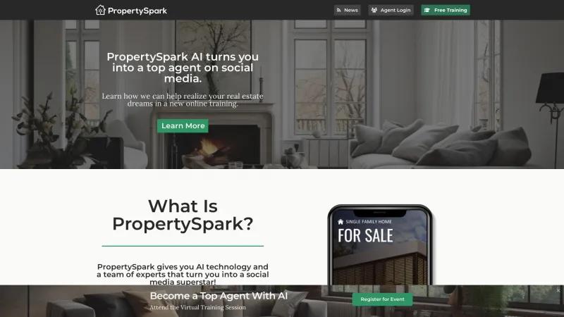 Homepage of PropertySpark