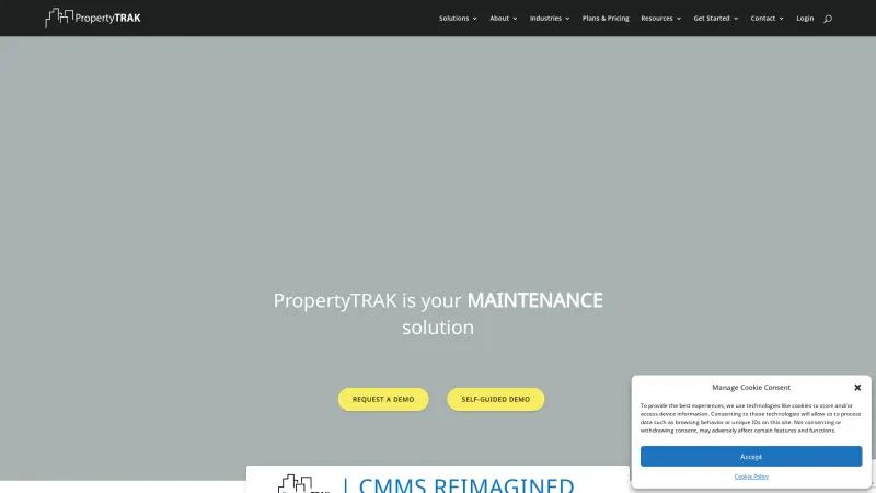 Homepage of PropertyTrak