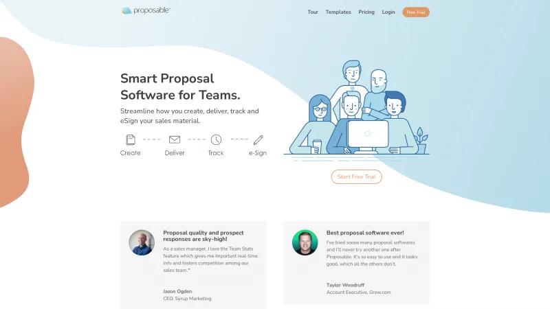 Homepage of Proposable