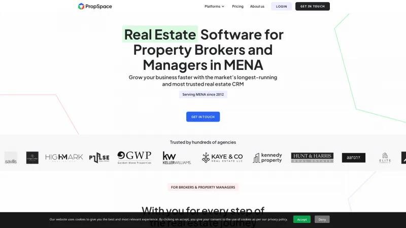 Homepage of PropSpace