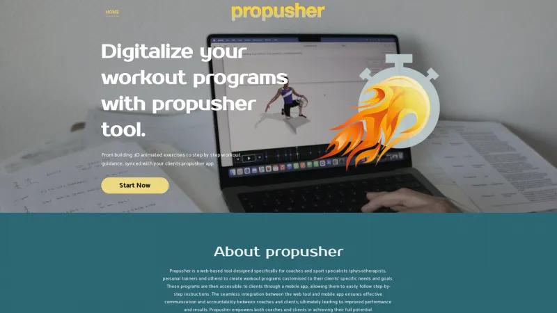 Homepage of Propusher