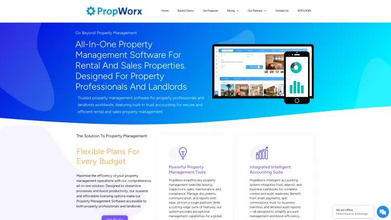 Homepage of PropWorx