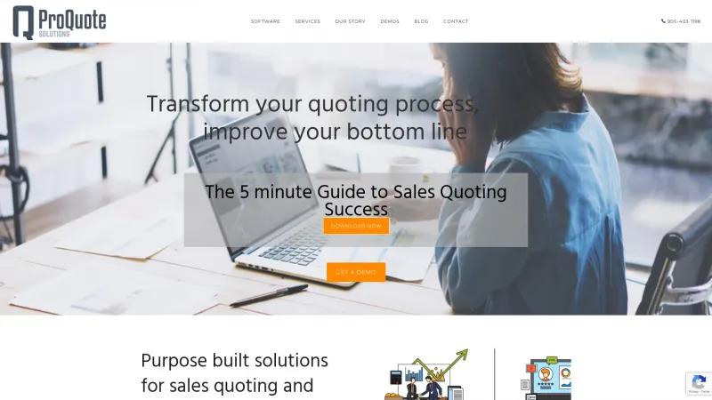 Homepage of ProQuote