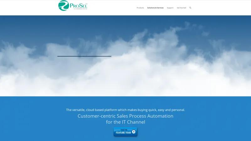 Homepage of ProSel Commerce