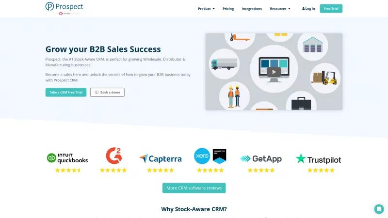 Homepage of Prospect CRM