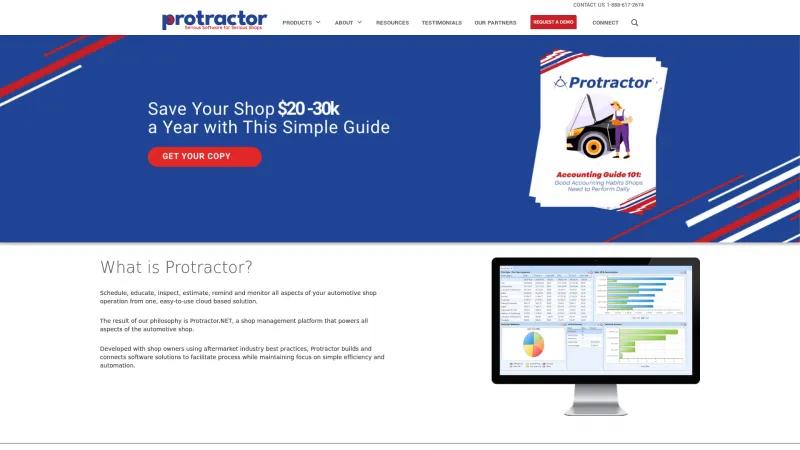 Homepage of Protractor