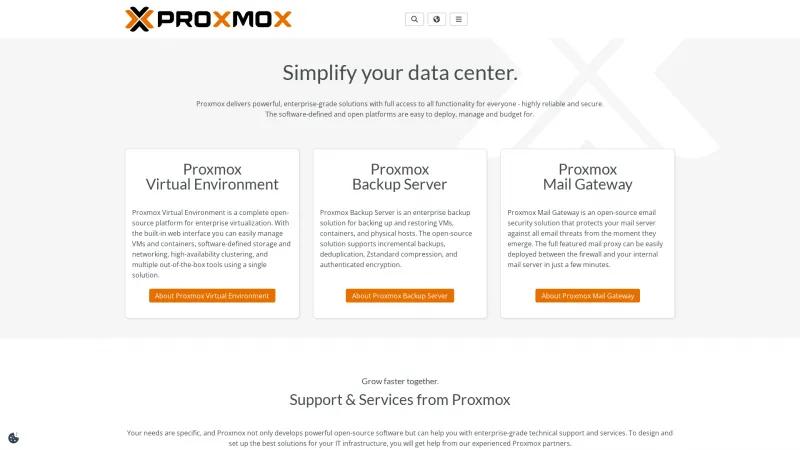 Homepage of Proxmox VE