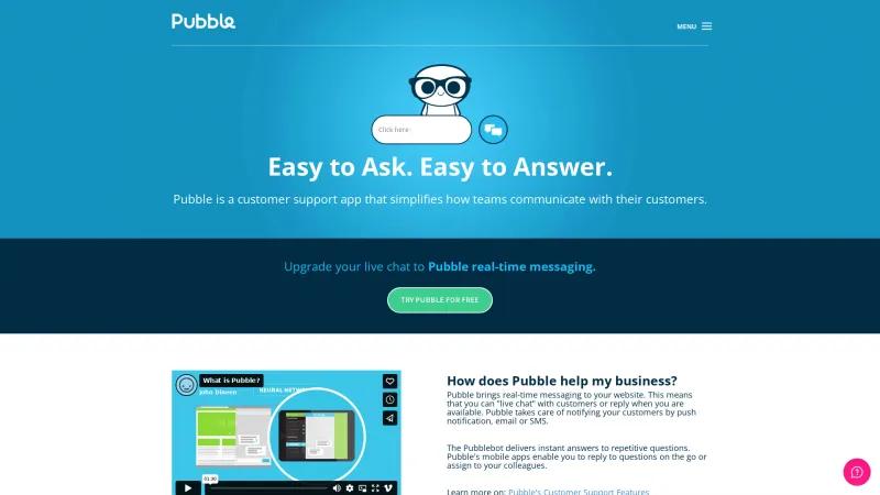 Homepage of Pubble