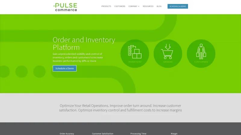 Homepage of Pulse Commerce