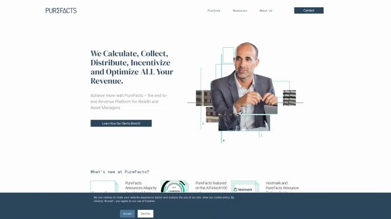 Homepage of PureFacts Wealth Management