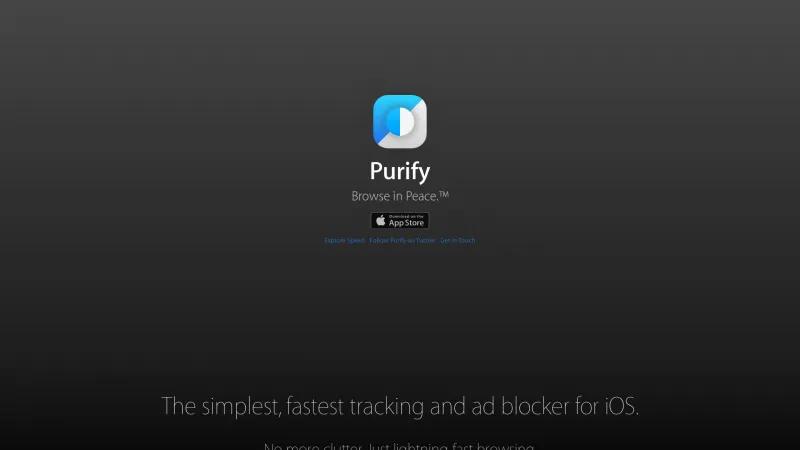 Homepage of Purify