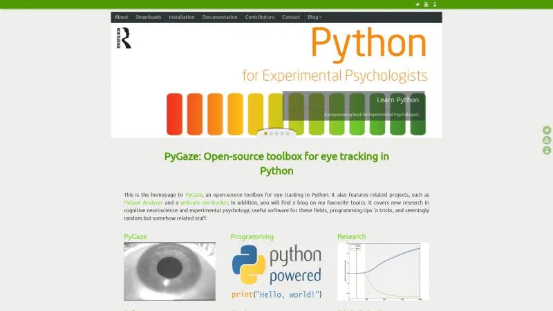 Homepage of PyGaze