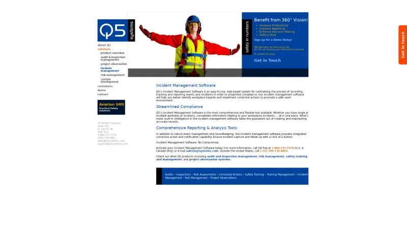 Homepage of Q5 Incident Management