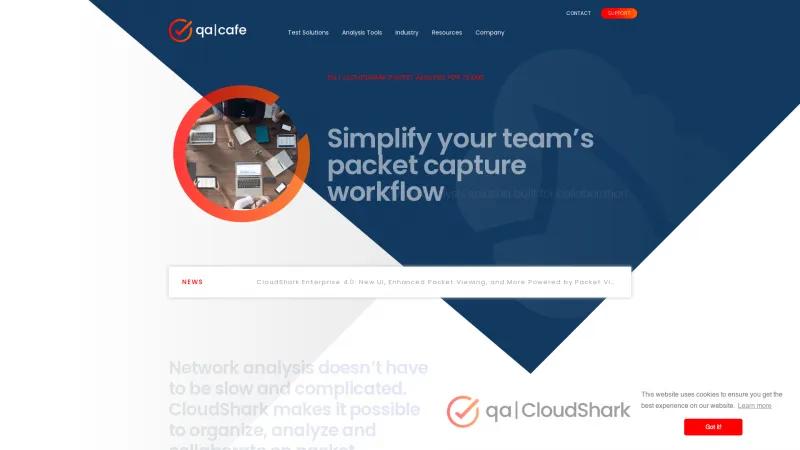 Homepage of CloudShark