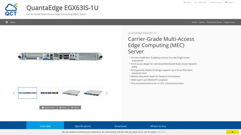 Homepage of QCT QuantaEdge