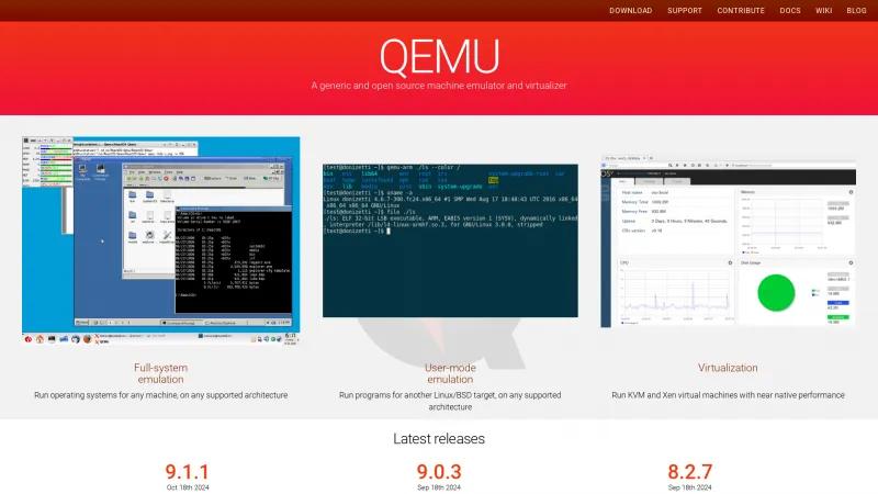 Homepage of QEMU