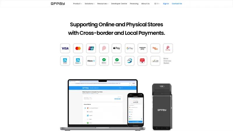 Homepage of QFPay