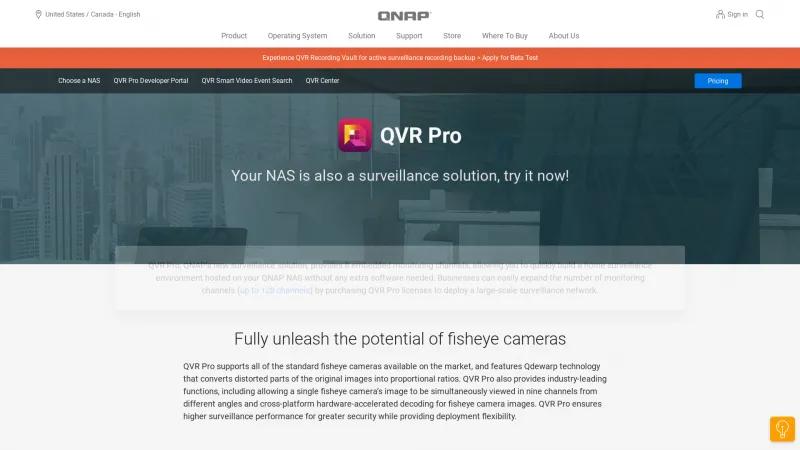 Homepage of QVR Pro