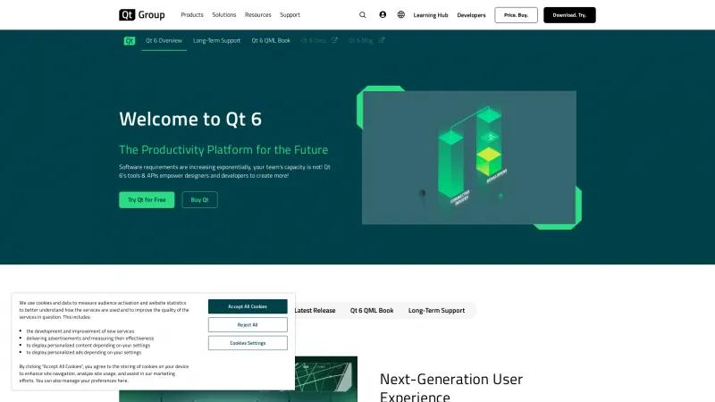 Homepage of Qt