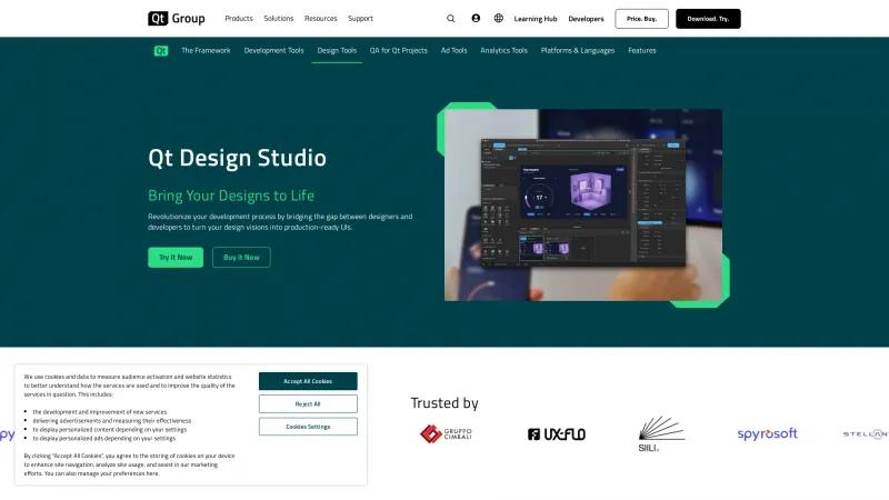 Homepage of Qt Design Studio