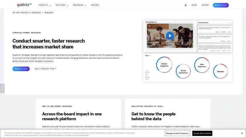 Homepage of Qualtrics DesignXM