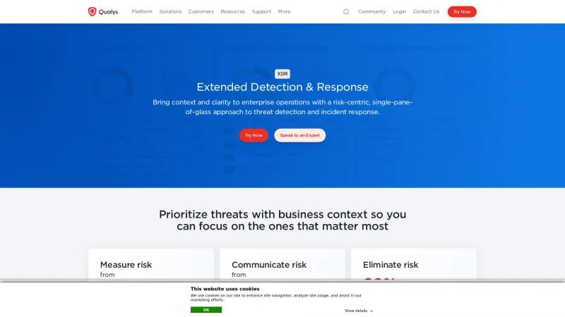 Homepage of Qualys Context XDR