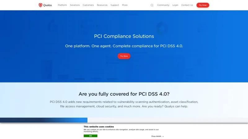 Homepage of Qualys PCI