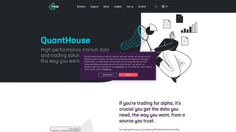 Homepage of QuantHouse