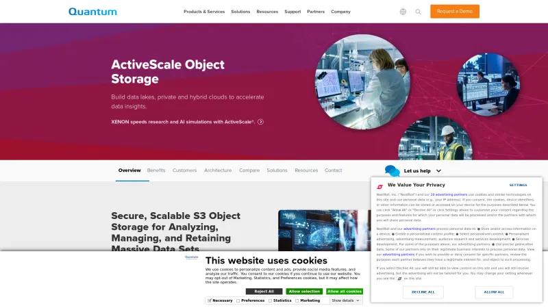 Homepage of ActiveScale