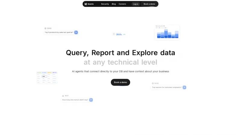 Homepage of Querio