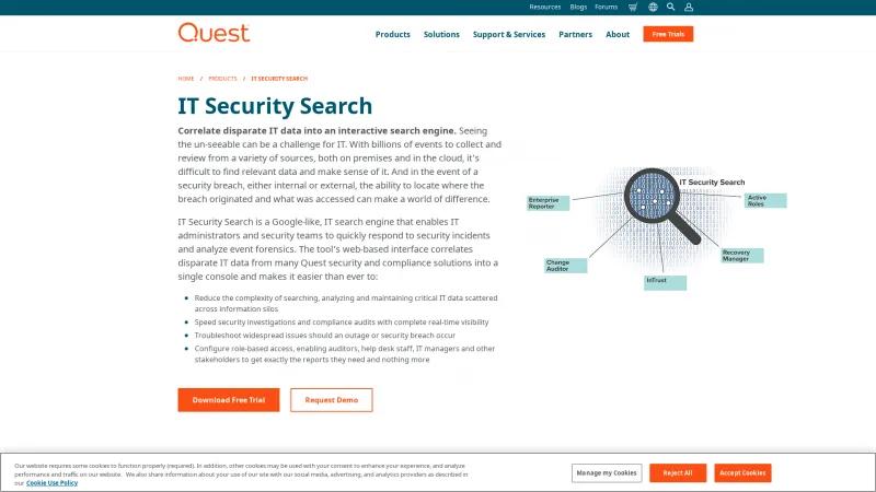 Homepage of Quest IT Security Search