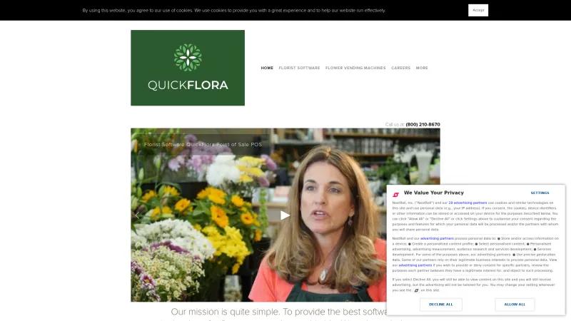 Homepage of QuickFlora Florist POS