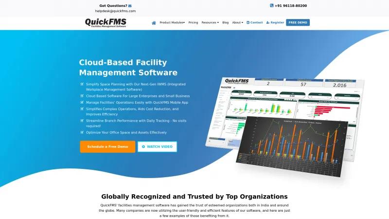 Homepage of QuickFMS