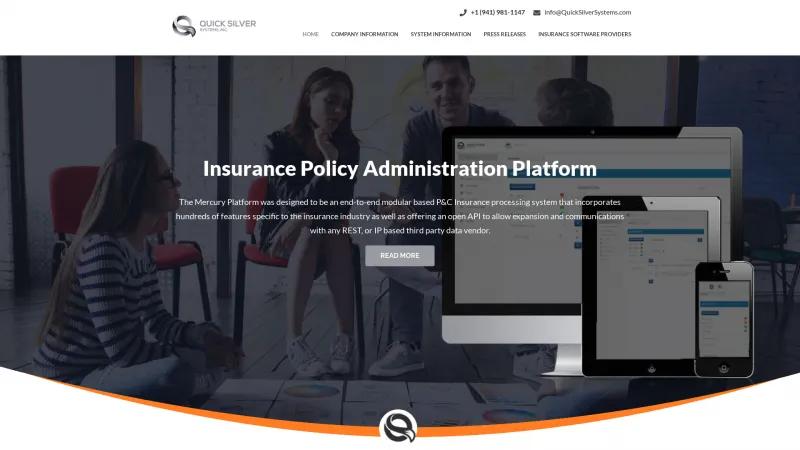 Homepage of Mercury Policy & Claims Administration