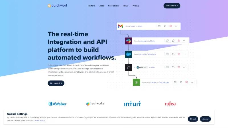 Homepage of Quickwork