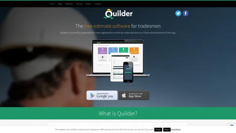 Homepage of Quilder