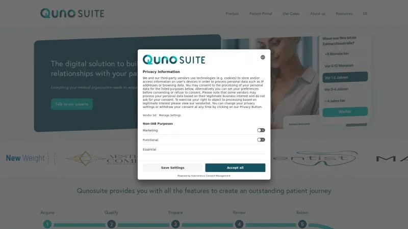 Homepage of Qunosuite