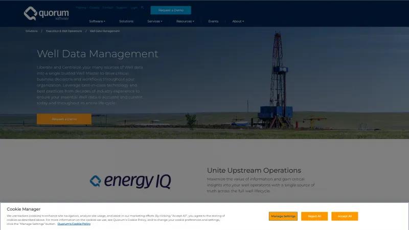 Homepage of EnergyIQ