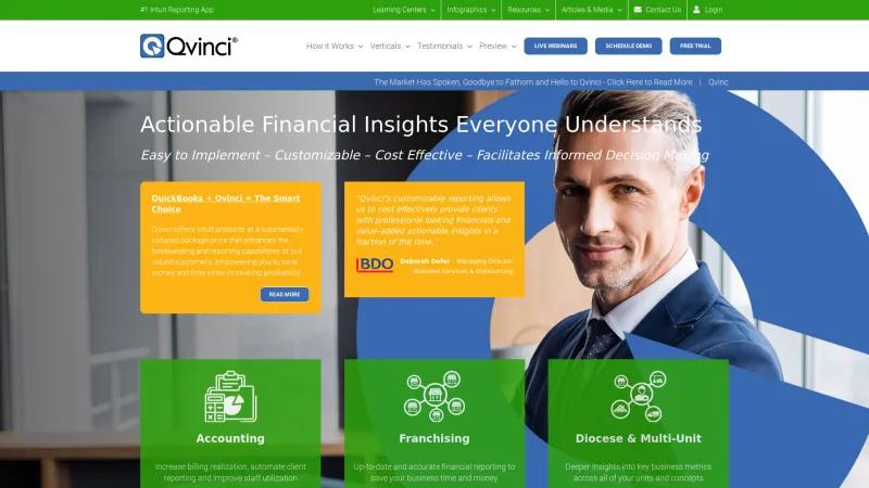 Homepage of Qvinci