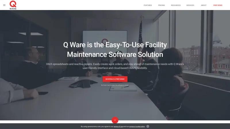 Homepage of Q Ware CMMS