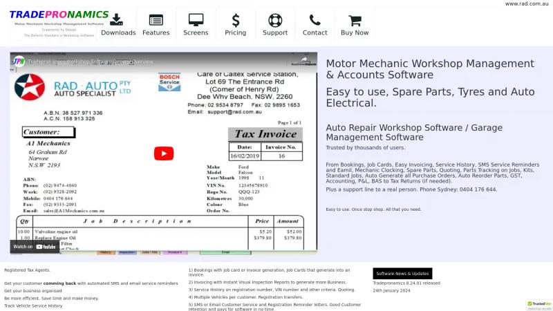 Homepage of Tradepronamics