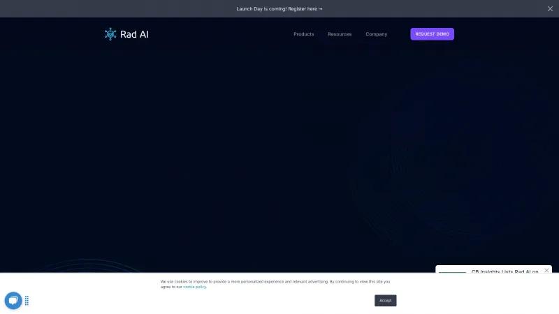 Homepage of Rad AI